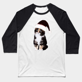 Christmas Cat In A Hat Art Baseball T-Shirt